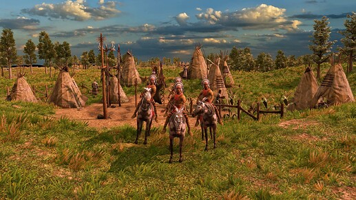 AoE III DE Comanche Horse Archer at sunrise