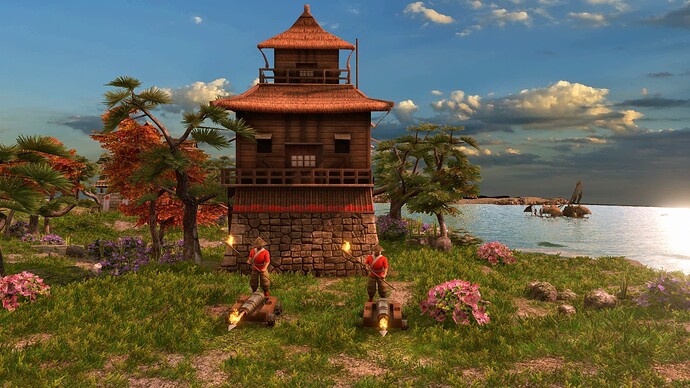 AoE III DE Japanese Flaming Arrow at sunrise