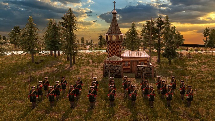 AoE III DE Russian Veteran Rekrut at sunrise