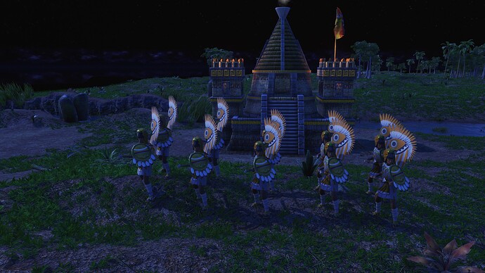 AoE III DE Aztecs Champion Eagle Runner Knight during the night
