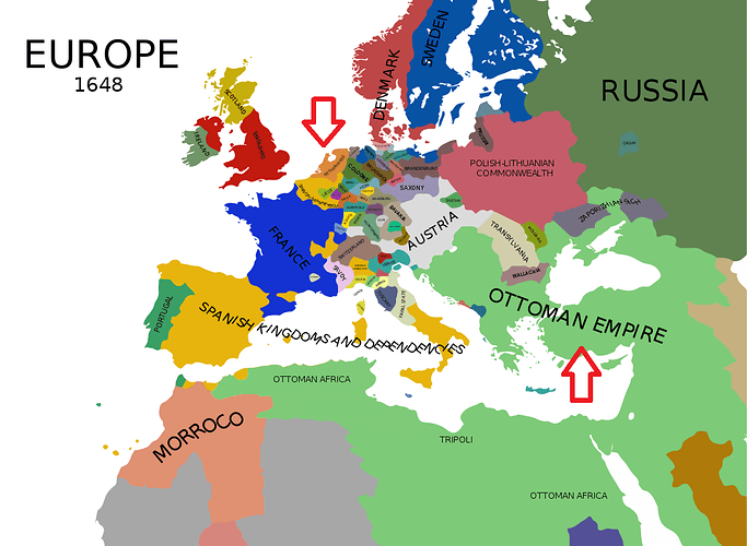 Europe 1648 Political Map