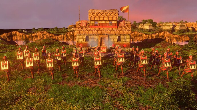 AoE III DE Inca Legendary Huaraca at sunset