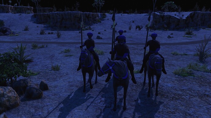 AoE III DE Tribal Horseman during the night