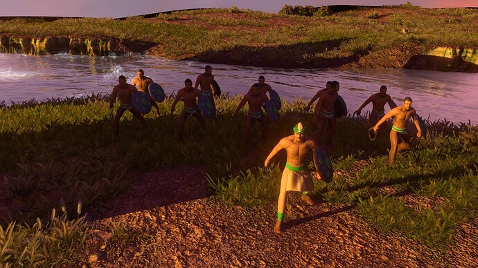 AoE III DE Indians Mansabdar Urumi leading Gurukkal Urumi at sunset