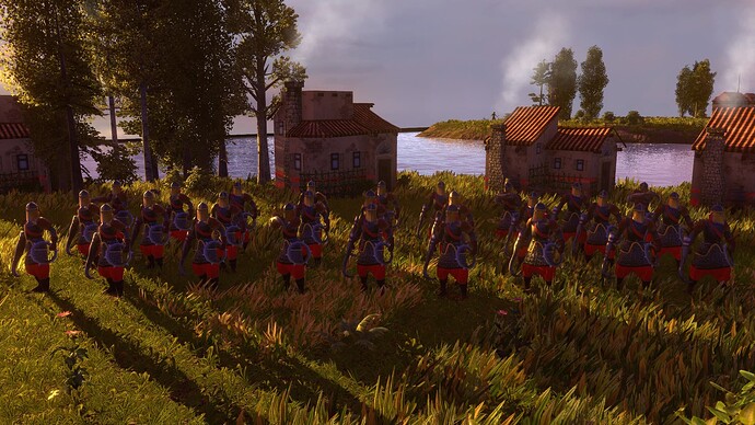 AoE III Maltese Guard Fire Thrower at sunset