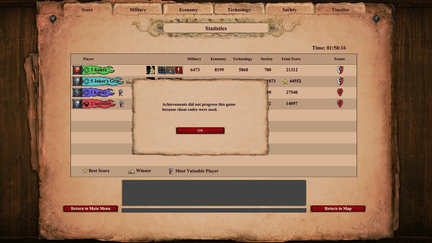 Cheat codes used? Ask for Help Age of Empires Forum