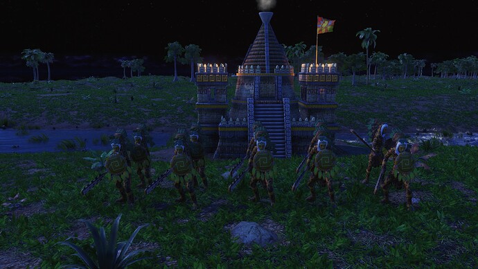 AoE III DE Aztecs Legendary Jaguar Prowl Knight during the night