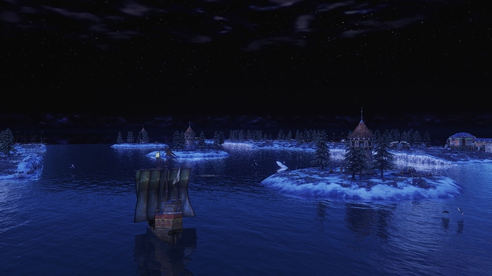 AoE III DE Gotland during the night