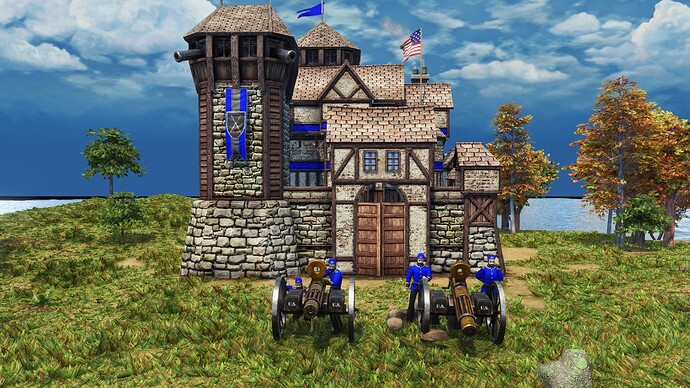 AoE III DE United States Imperial Gatling Gun during the day