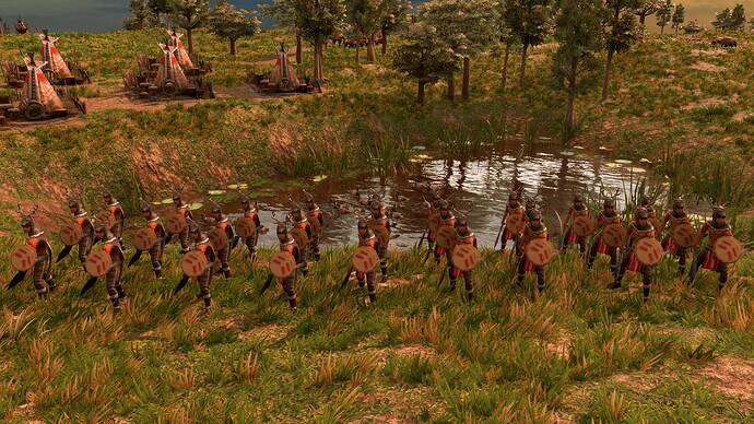 AoE III DE Lakota Champion Club Warrior at sunrise
