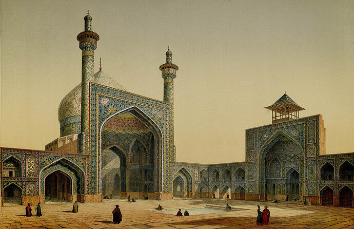 Masjid_Shah,_view_of_the_courtyard_by_Pascal_Coste+(1)