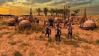 AoE III DE Apache Cavalry at sunrise