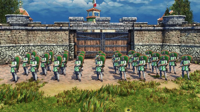 AoE III DE Italians Pavisier during the day
