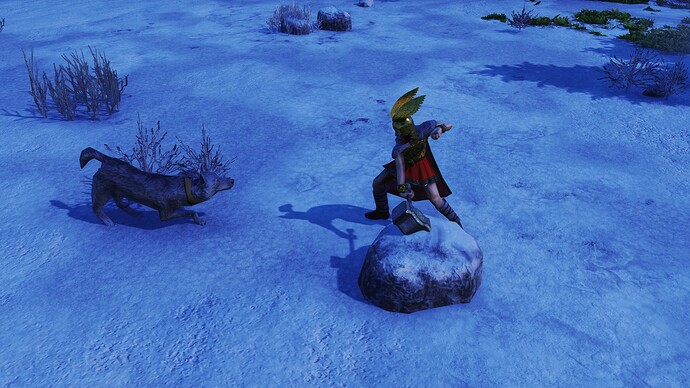 AoE III DE Thor trying to prove worthy to lift Mjölnir when Loki disguised as a wolf attacks during the night