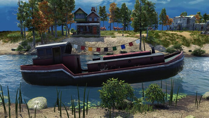 AoE III DE Trading Barge during the day