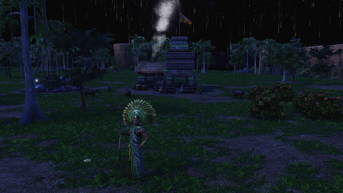 AoE III DE Default Aztec War Chief during the night