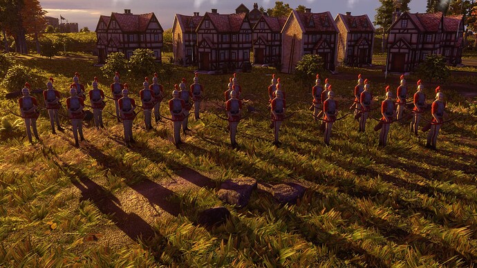 AoE III DE British Guard Longbowman at sunset