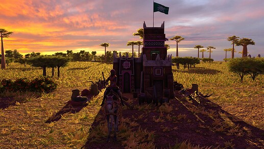 AoE III DE Queen Amina at sunset