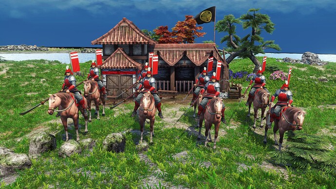 AoE III DE Japanese Disciplined Naginata Rider during the day