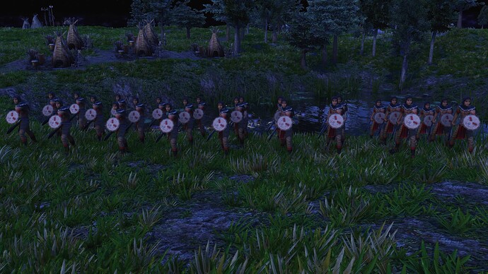 AoE III DE Lakota Club Warrior during the night