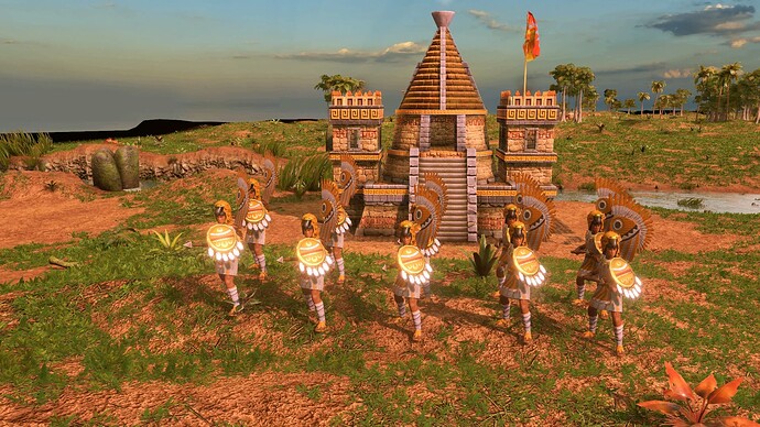 AoE III DE Aztecs Champion Eagle Runner Knight at sunrise