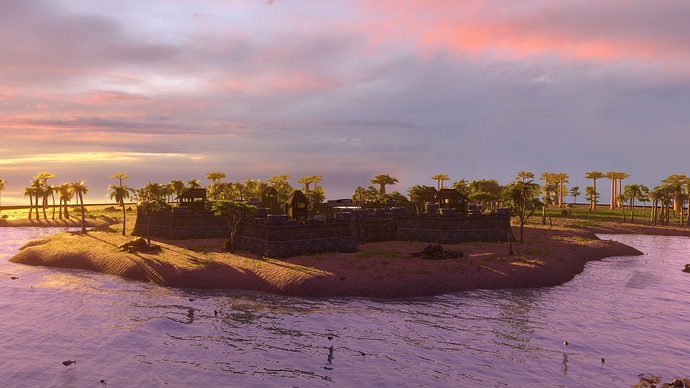 AoE III DE Gold Coast - Fort at sunset