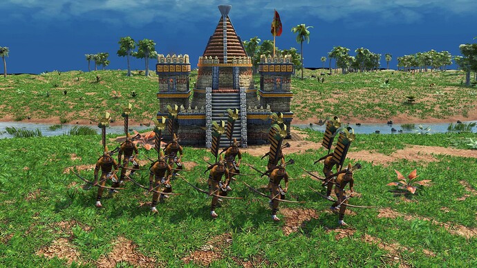 AoE III DE Aztecs Legendary Arrow Knight during the day