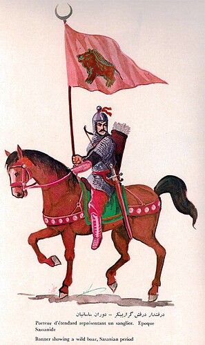 Sassanian Persian Wild Boar Standard Bearer Armored Cavalryman