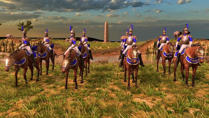 AoE III DE Gendarme Cuirassier at sunrise