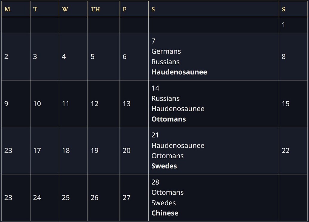 Civilization Rotation Calendar for AoE III: DE Trial - Age of Empires ...