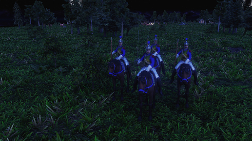 AoE III DE Horse Carabinier during the night