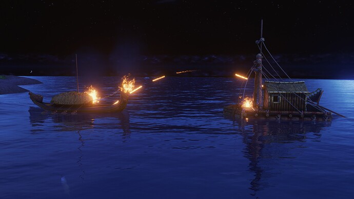 AoE III DE Aztec Tlaloc Canoe battling Inca Chinca Raft during the night