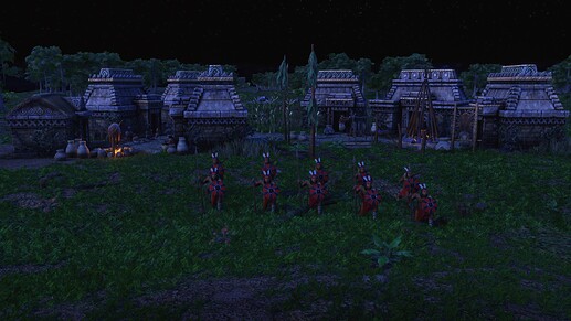 AoE III DE Maya Holcan Spearman during the night