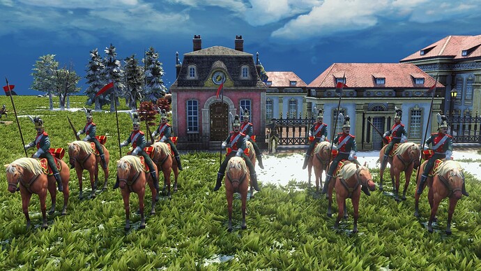 AoE III DE House of Wittelsbach Veteran Chevauleger during the day