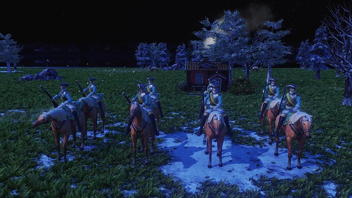 AoE III DE Swedes Drabant during the night