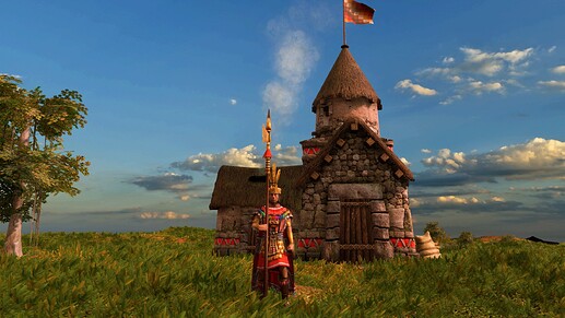 AoE III DE Default Inca War Chief at sunrise
