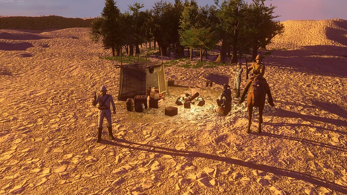 AoE III Campsite at sunset