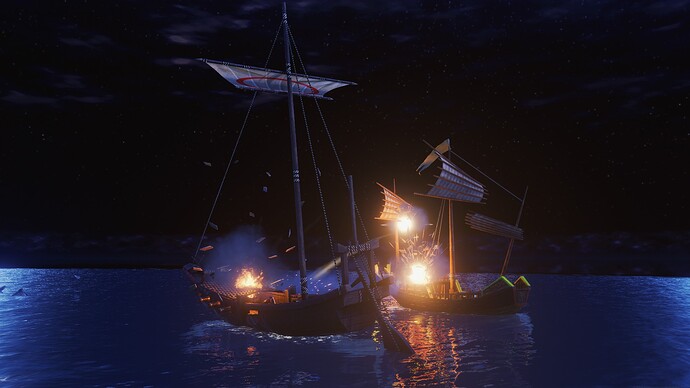 AoE III DE Japanese Fune battling Chinese War Junk during the night