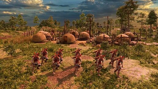 AoE III DE Seminole Sharktooth Bowman at sunrise