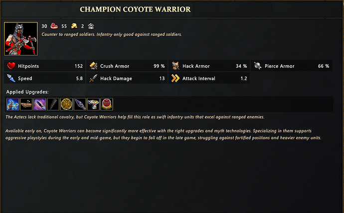 AoMR Fully upgraded Tezcatlipoca Coyote Warrior