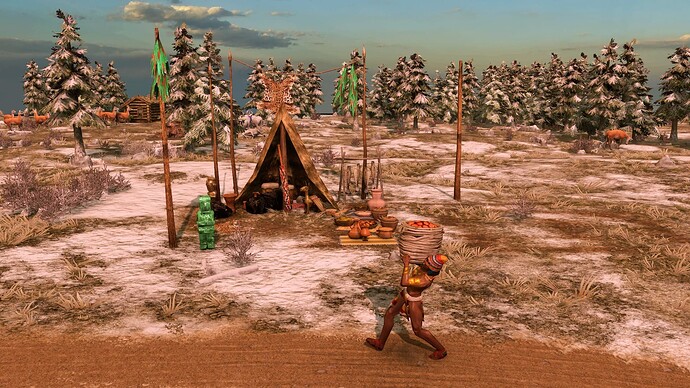 AoE III DE Barter Merchant at sunrise