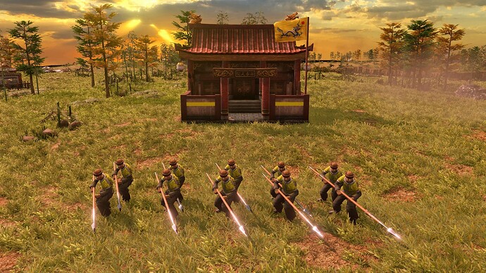 AoE III DE Chinese Qiang Pikeman at sunrise