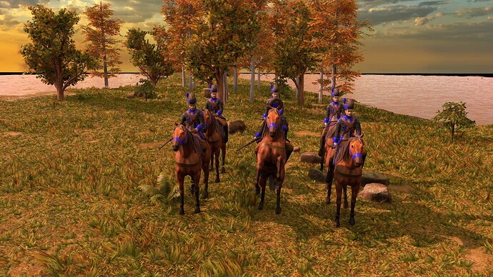 AoE III DE United States Veteran Carbine Cavalry at sunrise