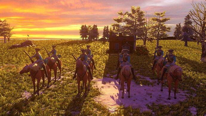 AoE III DE Swedes Drabant at sunset