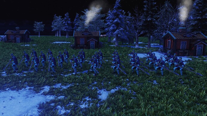 AoE III DE Swedes Dalkarl Pikeman during the night