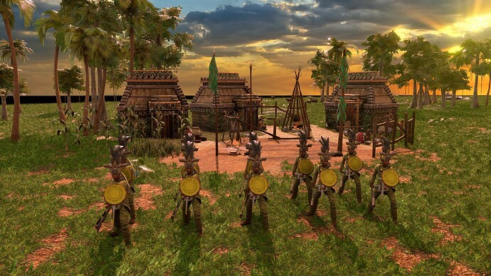 AoE III DE Zapotec Lightning Warrior at sunrise