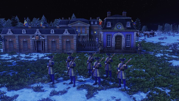AoE III DE House of Oldenburg Royal Hunter during the night