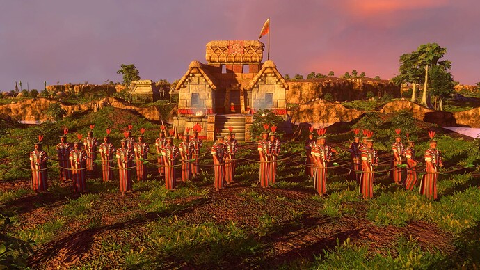 AoE III DE Inca Champion Jungle Bowman at sunset