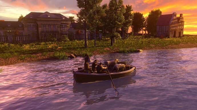 AoE III DE Cargo Boat at sunset