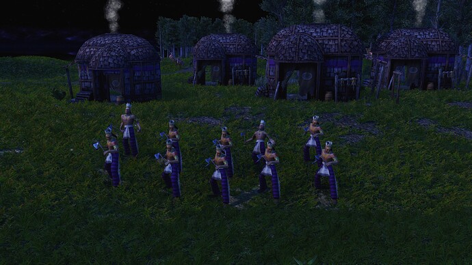 AoE III DE Haudenosaunee Elite Tomahawk at during the night
